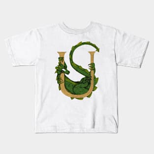 Green Dragon Letter U 2023 Kids T-Shirt